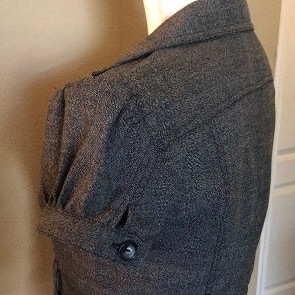 BCX Back Lined Short Sleeve Blazer-Grey 3 Button - Picture 4 of 8